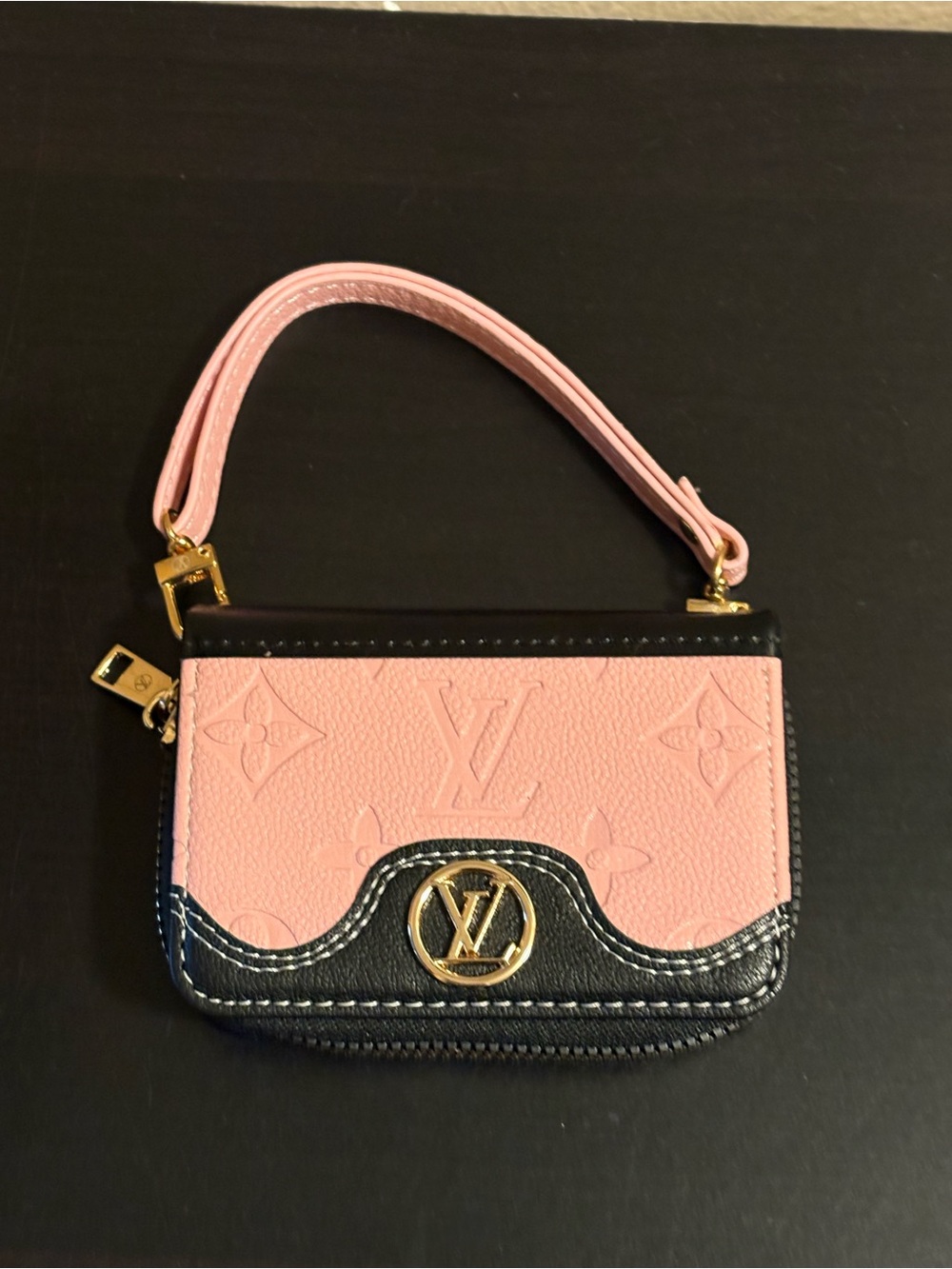 Pink embossed Clutch Credit Card Holder